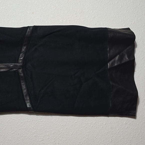 Helmut Lang Motion Leather Trim Black Dress size 2 - Picture 5 of 7
